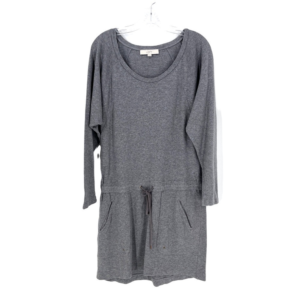 Ann Taylor LOFT Gray Long Sleeve Sweater Dress